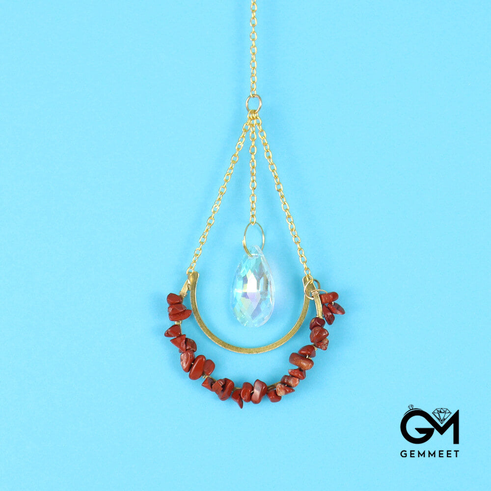 Crystal Moon Water Drop Lighting Pendant