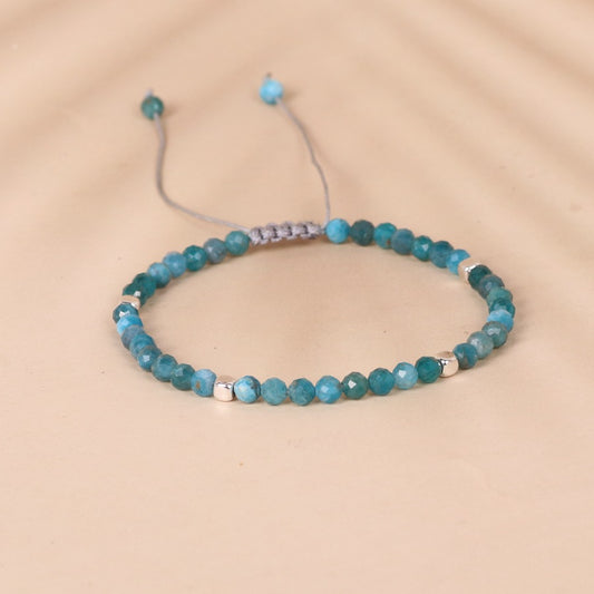 Blue Apatite Bead Bracelet