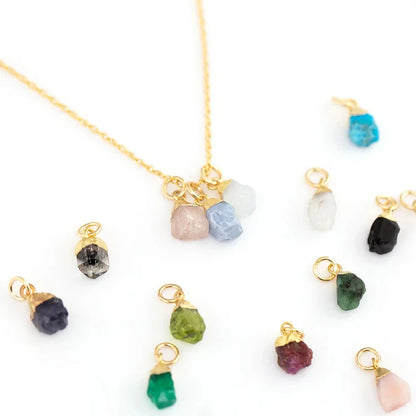 Zodiac Raw Crystal Set Pendants Necklace