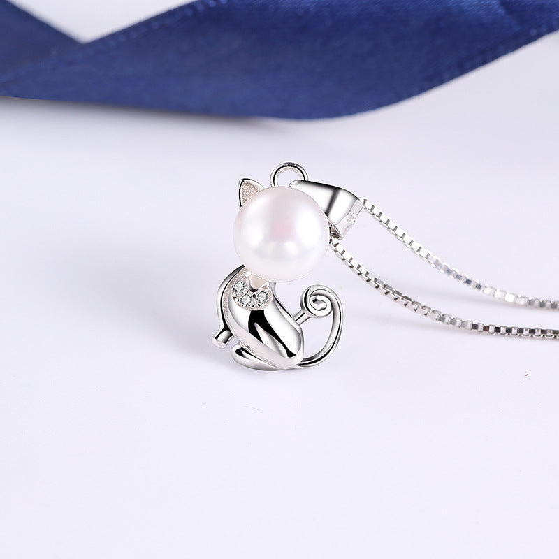 Cat Pearl Pendant