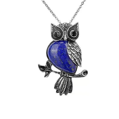 Natural Stone Owl Necklace