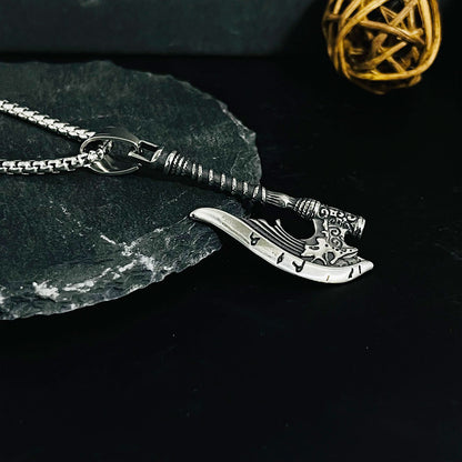 Vintage Viking Mythology Axe Pendant Necklace