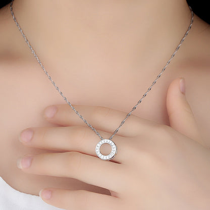 Stylish Circle  Zircon Pendant