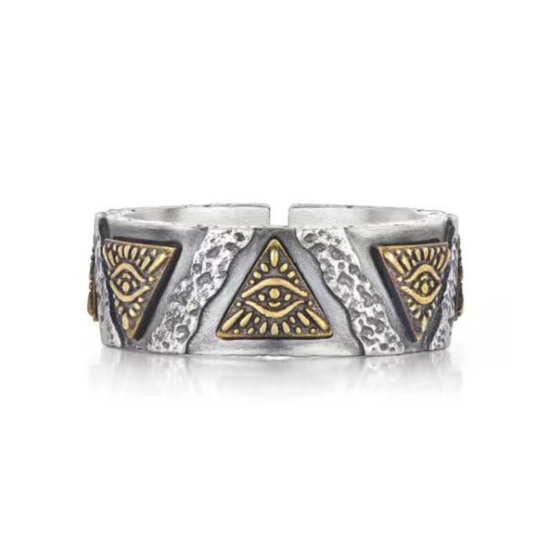 Men's Retro Eye of God Thick Band Ring