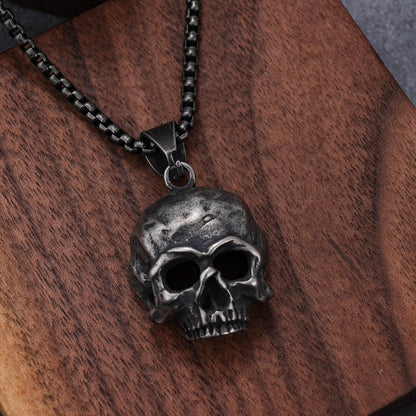 Vintage Stainless Steel Skull Pendant