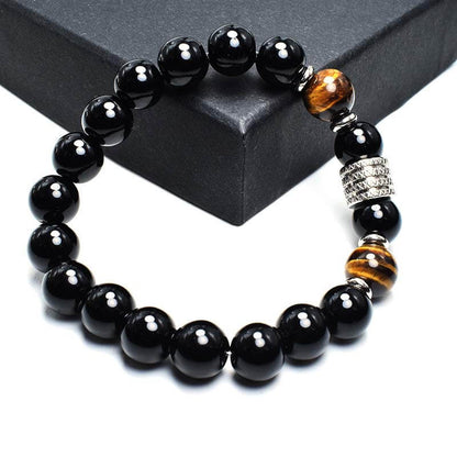 Tiger Eye With Obsidian Protection Bracelet