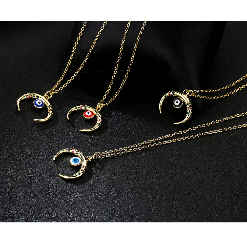 Golden Color Evil Eye Pendant Necklace