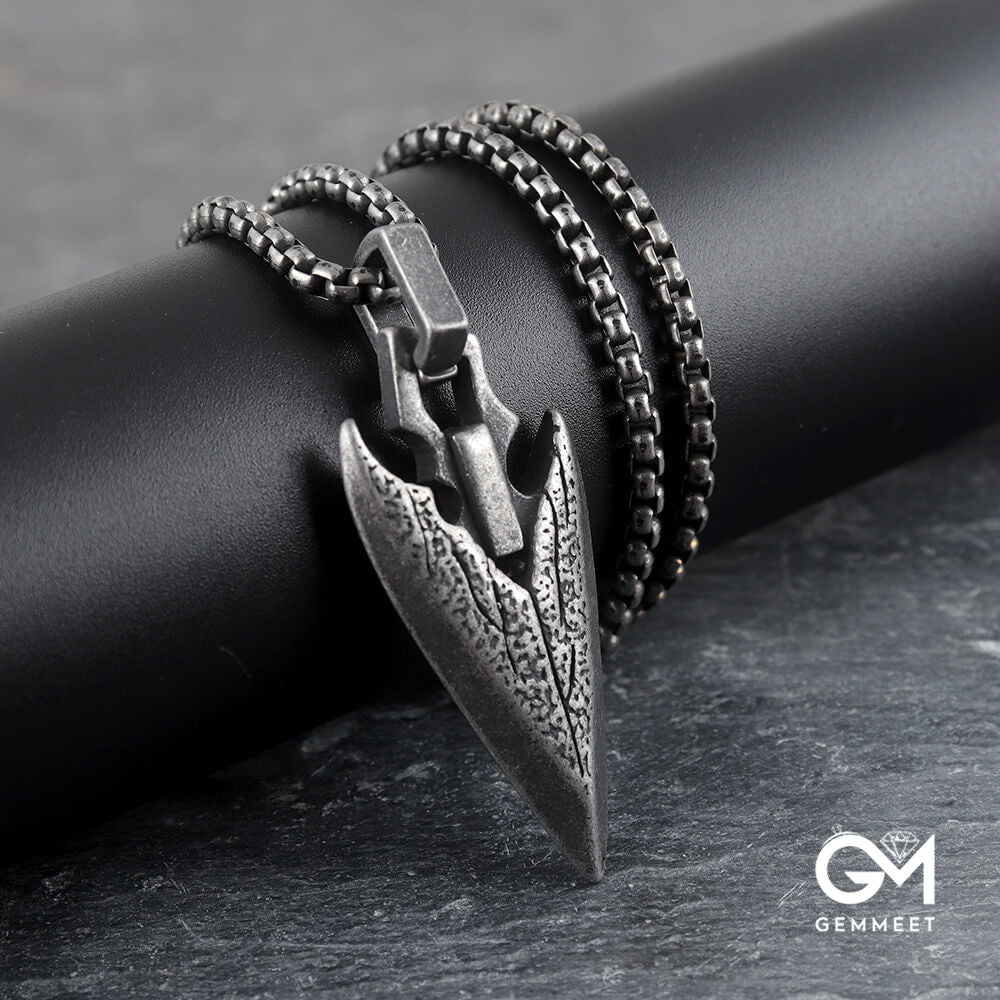 Vintage Viking Weapon Spearhead Pendant Necklace