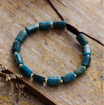 Blue Apatite Cut Bead Bracelet