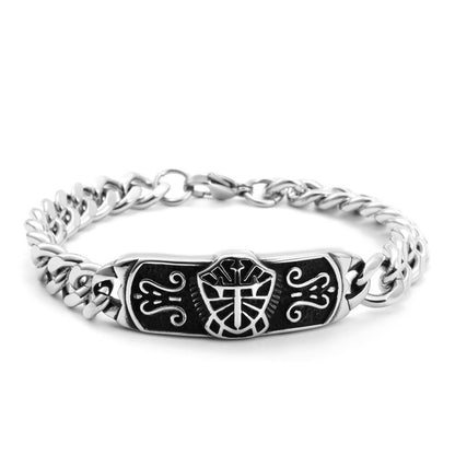 Cross Shield Punk Men's Personalized Thick Bracelet