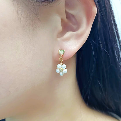 Baroque Pearl Flower Drop Earrings