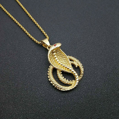 Hip Hop Jewelry Gold Plated Zirconia Cobra Pendant