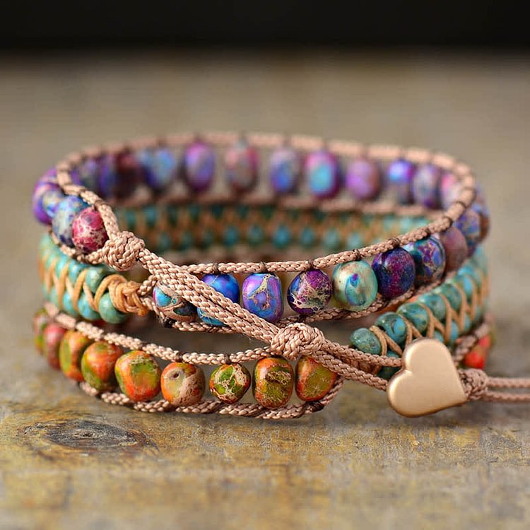 Gorgeous Emperor Stone Three-layer Wrap Bracelet