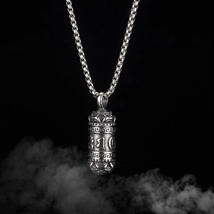 Titanium Steel Retro Viki Pendant Chain Necklace