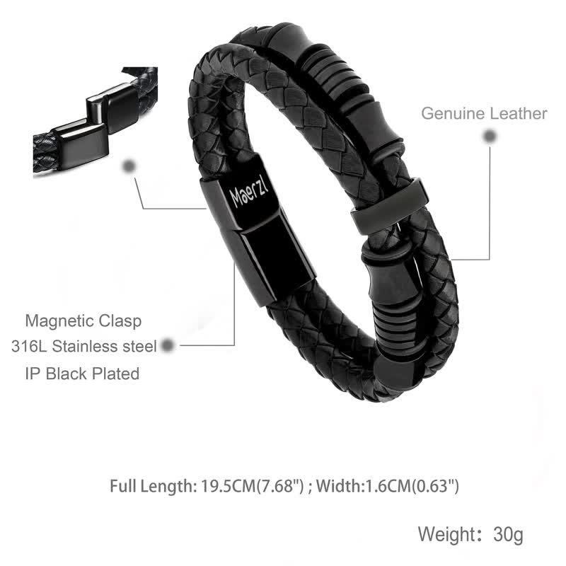 Men's Leather Multilayer Braided Rope Bracelet