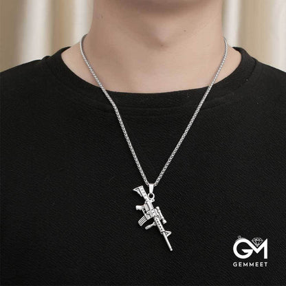 Titanium Steel Sniper Rifle Necklace