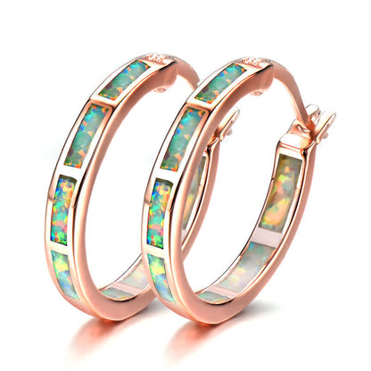 Creative Round Color Opal Earrings