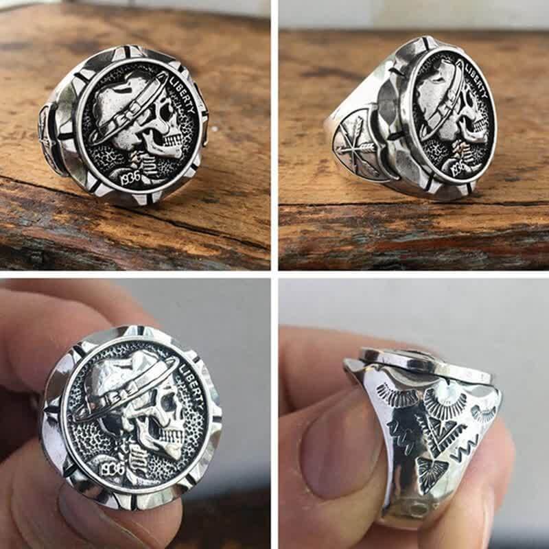 Men's Mexican Hobo Liberty Skull Ring