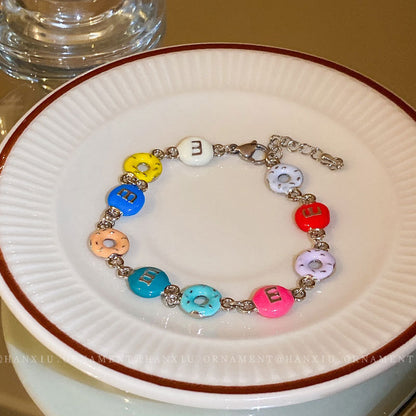 Colored Alphabet Doughnut Bracelet