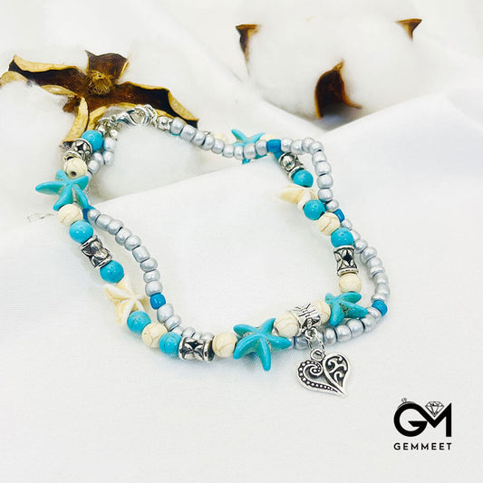 Turquoise Turtle Symbol Love  Bracelet Anklet