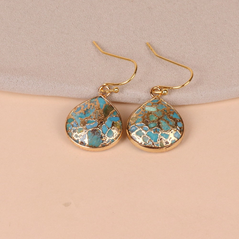 Drop Drop Pendant Earrings with Gold Trim