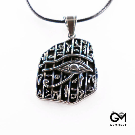 Vintage Black Egyptian Hieroglyphics Pendant