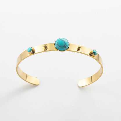 Bohemia Minimalism Turquoise Bangle Bracelet