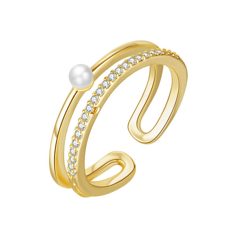 Niche High-end Pearl All-match Light Luxury Style Open Ring