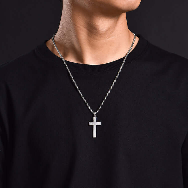 Sterling Silver Simple Cross Pendants Necklace