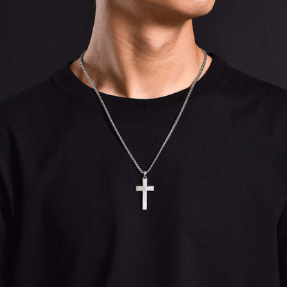 Sterling Silver Simple Cross Pendants Necklace