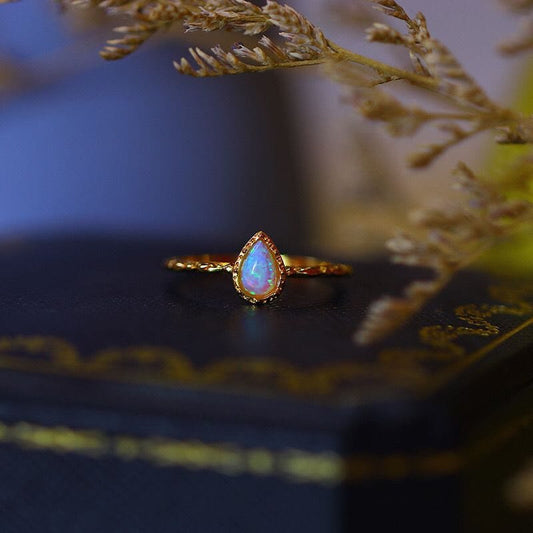 "Water Drop" Vintage Opal Ring