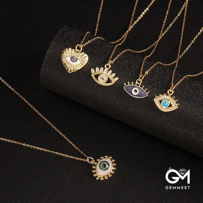 A Variety of "Total Protection" Evil Eye Necklaces