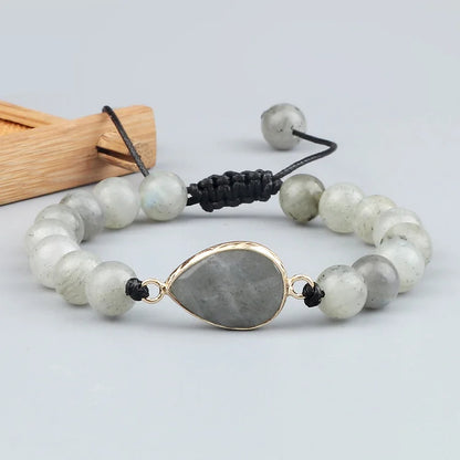 Labradorite Stone Beaded Opalite Bracelet