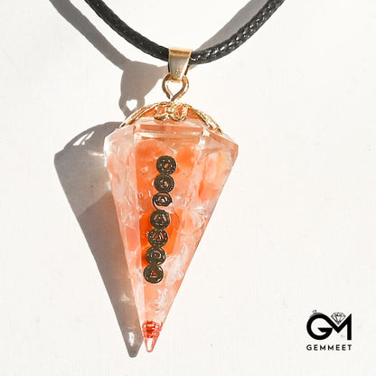 Crystal Agate Hexagon Symbol Pendant Necklace