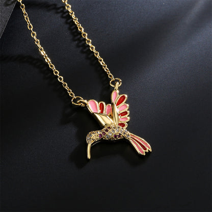 Cute Full Stones Bird Shape Pendant Necklace