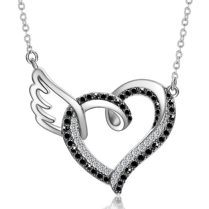 Heart With Wing Gold-plated Zircon Necklace