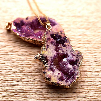 Natural Crystal Geode Pendant