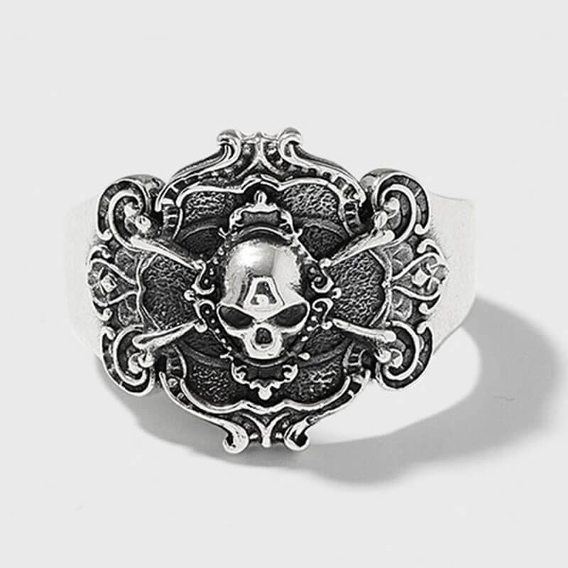 Vintage Men's Skull Shield Ring