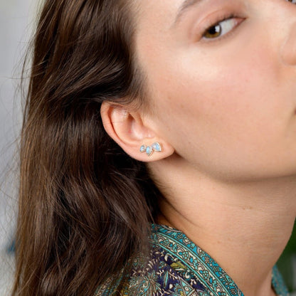 Presale: Teardrop Moonstone Ear Climber Earrings