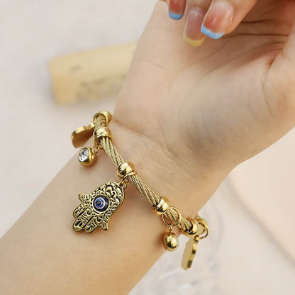 Hamsa With Evil Eye Protection Bracelet