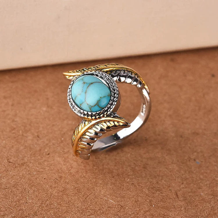 Turquoise Feather Ring