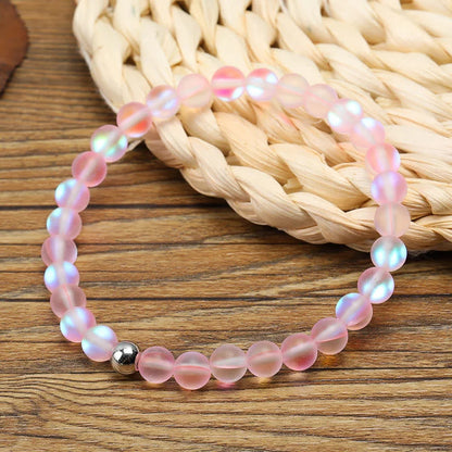 Pink Crystal Glass Bead Bracelet