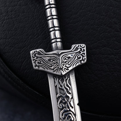 Broken Knife And Sword Shape Stainless Steel Pendant Necklace