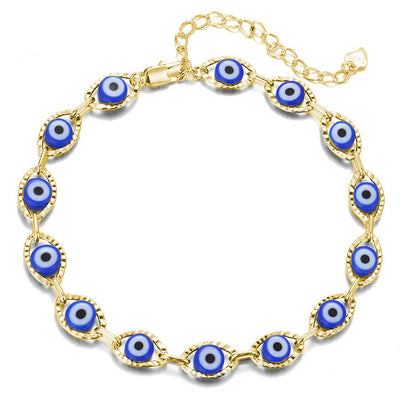 Evil Eye Pendant Gold Silver Bracelet