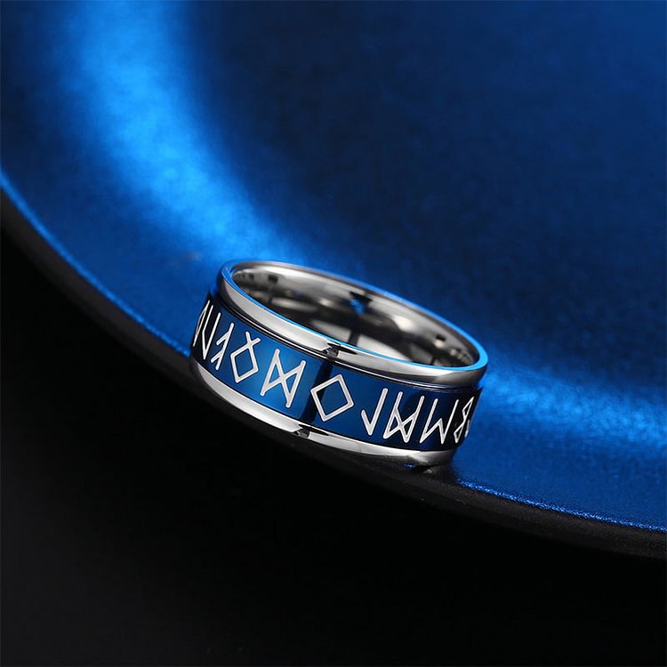 Release Stress Colored Viking Rune Turnable Ring