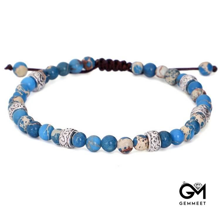 Multicolor Imperial Stone Beaded Braided Bracelet