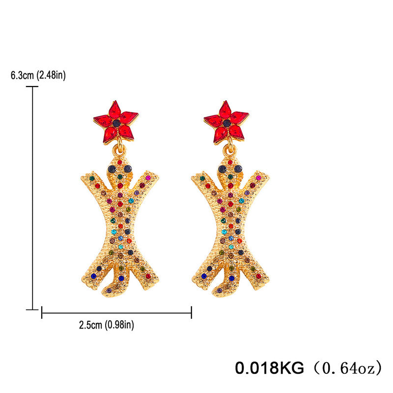 Animal Creative Alloy Inlaid Zircon Turtle Star Earrings