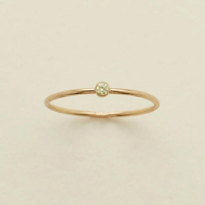 Birthstone 12 Month Birth Slim Ring