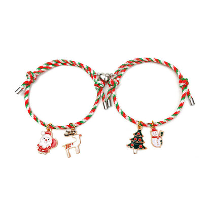 Christmas Love Magnet Braided Couple Bracelet A Pair Of Men And Women Bracelets