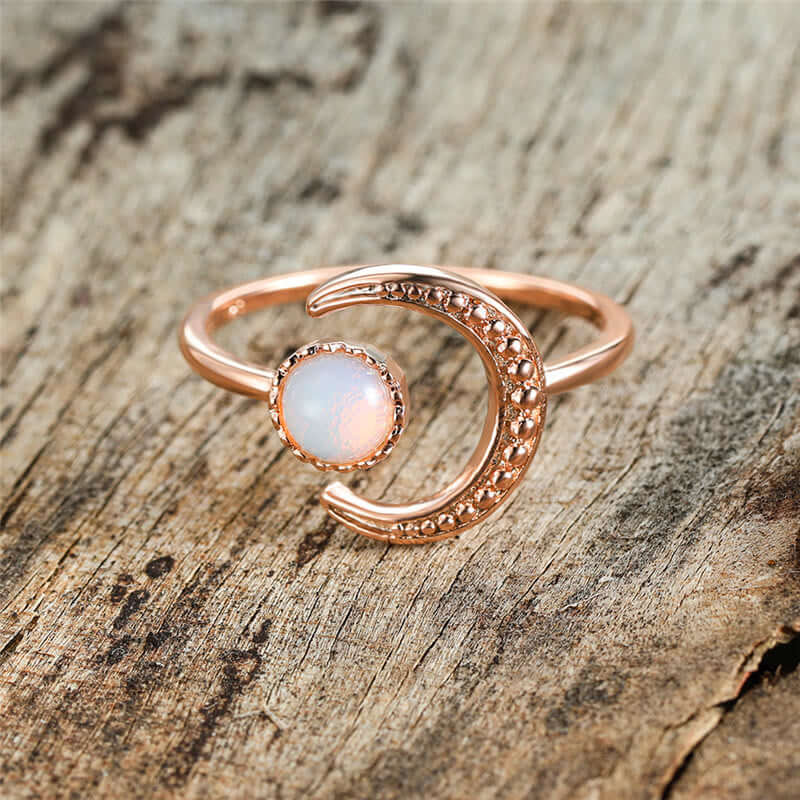 Moon Sun Accessory Moonstone Adjustable Ring